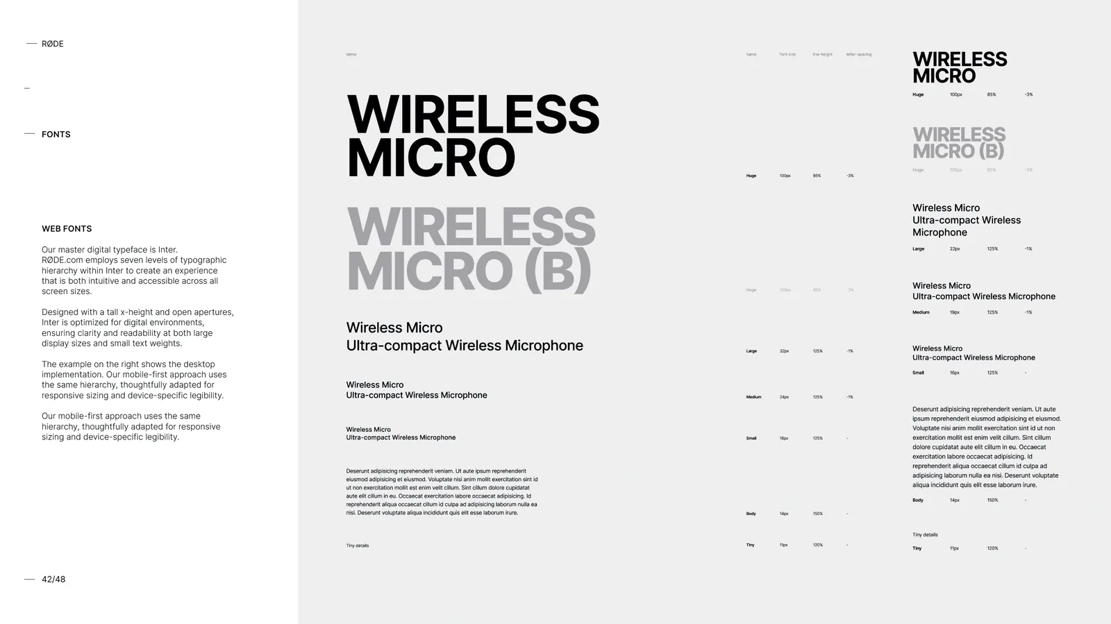 Product spec sheet template