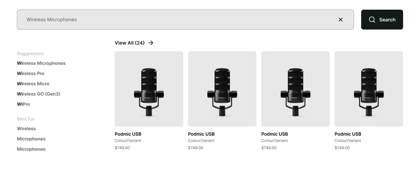 Zero-state: popular searches and category shortcuts