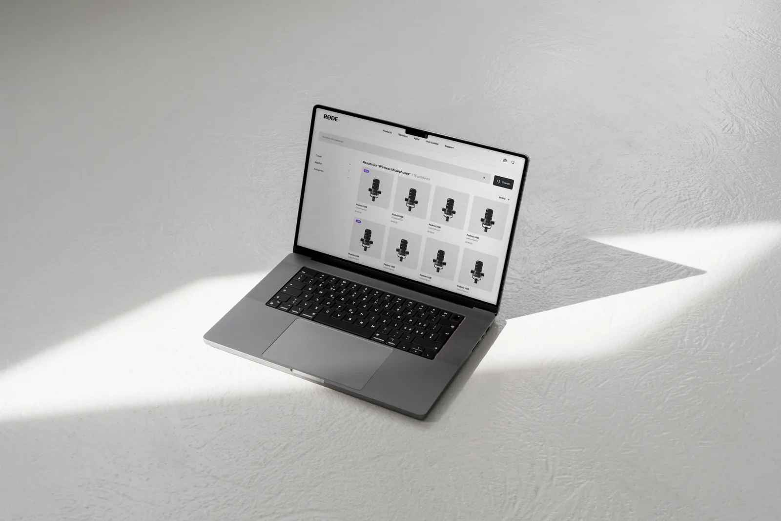 The federated search experience open on a laptop